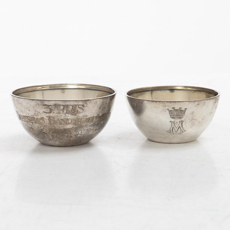 Two silver bowls, Sweden, 20th century.