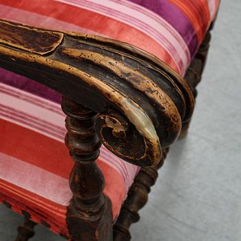 A baroque style chair, presumably Southern European, 19th century or older.