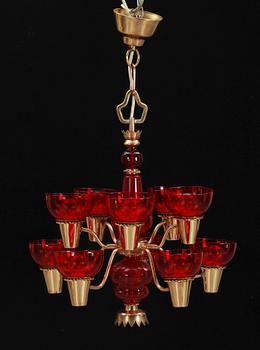 TAKLAMPA, "modell nr 113/10", Hans Bergström, Ateljé Lyktan samt Pukeberg, 1940-tal, tot h 65.