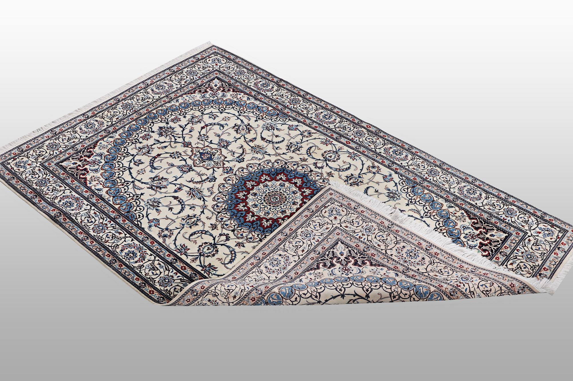 A rug, Nain, Part Silk, sk 6 LAA, ca 204 x 137 cm.