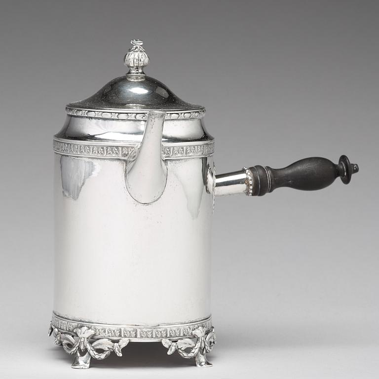 A Swedish 18th century silver coffee-pot, mark of Stephan Halling, Orebro 1784.