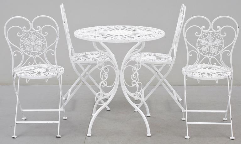 TRÄDGÅRDSGRUPP, 5 delar, metall, Modern tillverkning.