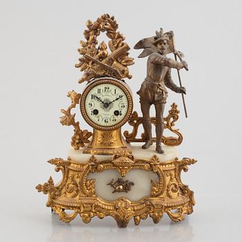 A mantle clock. France, from around the year 1900.