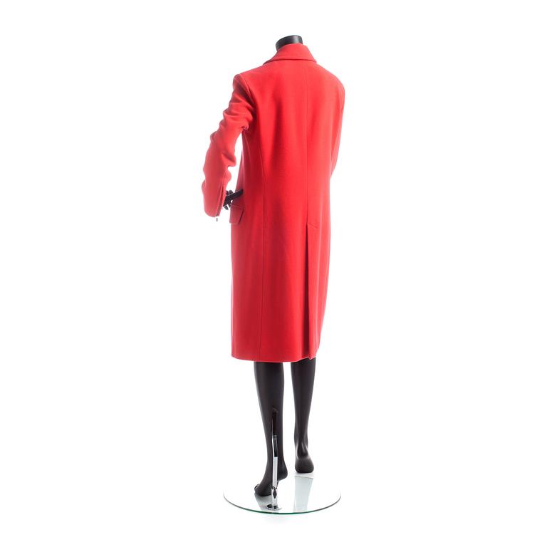 GIORGIO ARMANI, a red cashmere coat.