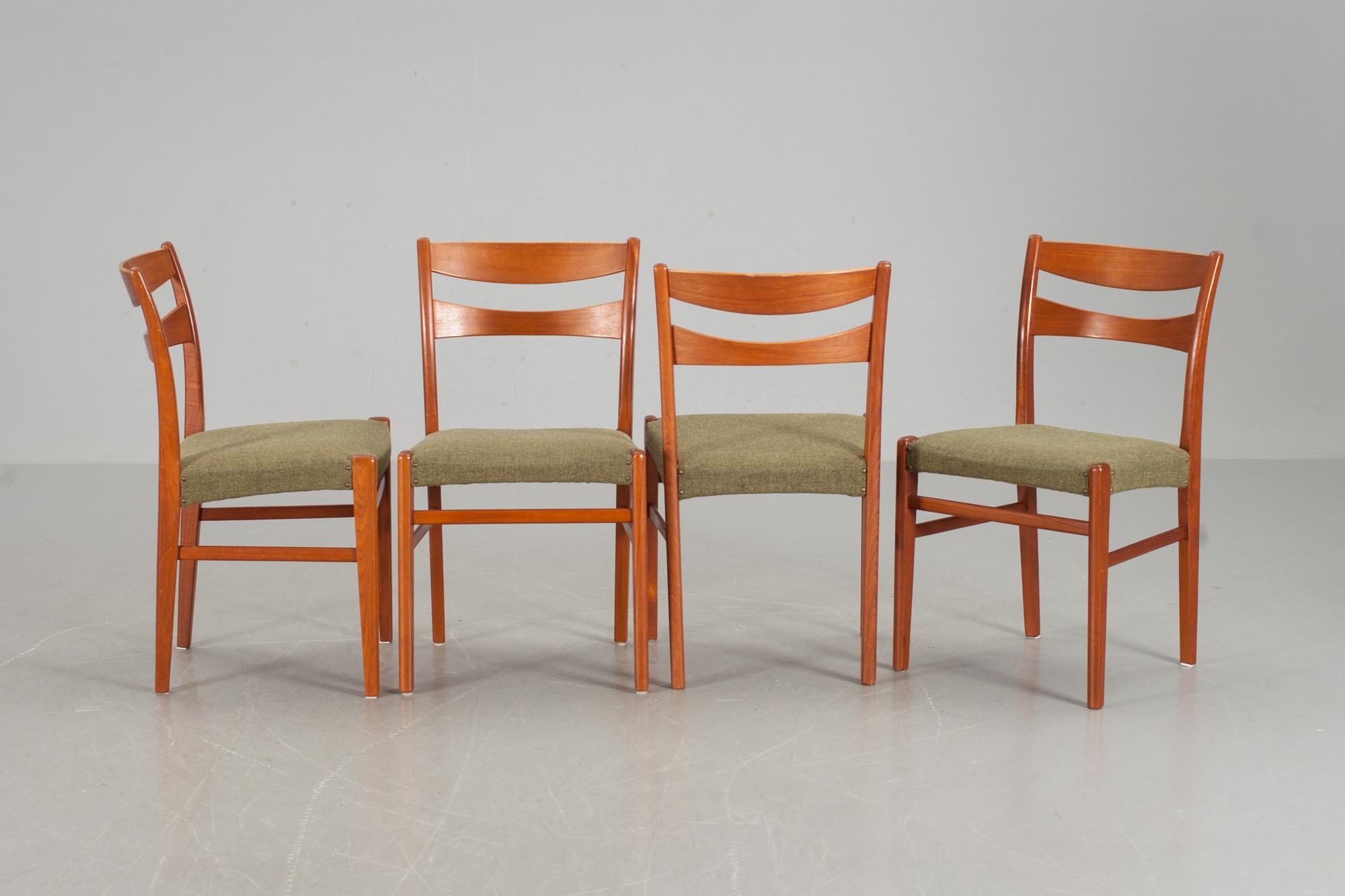 BORD samt 6 stolar, teak, 1950/60-tal.