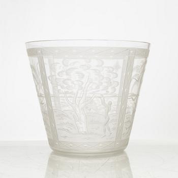 Edward Hald, a glass bowl/vase, Orrefors, Sweden,.