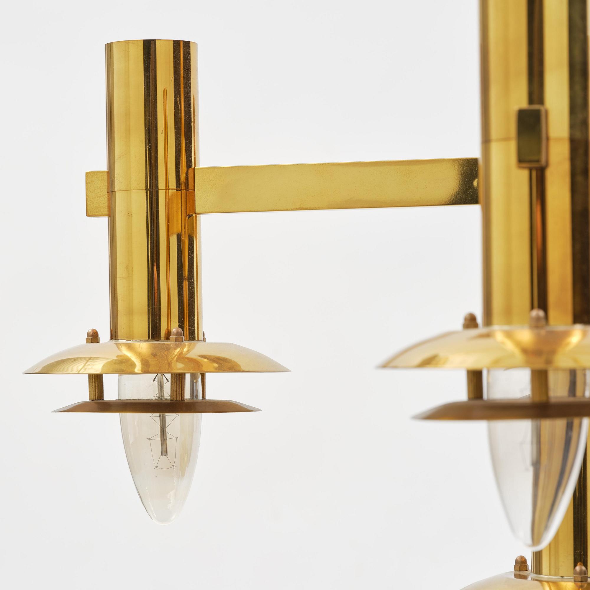 Holger Johansson, an imposing pair of ceiling lamps, Westal, Bankeryd, 1970s.