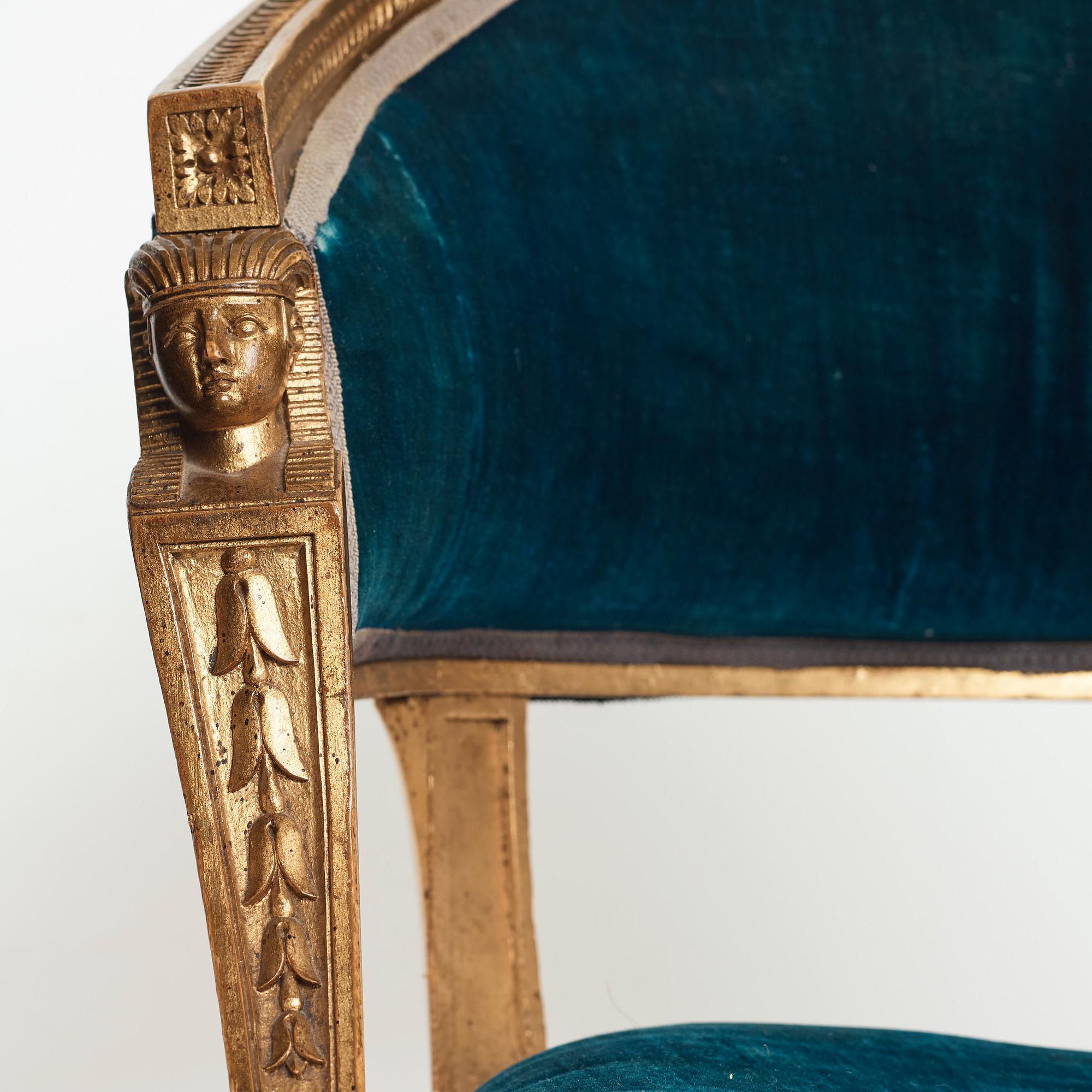 A pair of late Gustavian armchairs by Ephraim Ståhl (master in Stockholm 1794-1820).