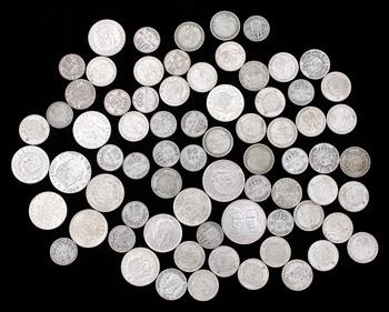 PARTI MYNT, silver, 1912-1966. Tot vikt ca 580 gram.