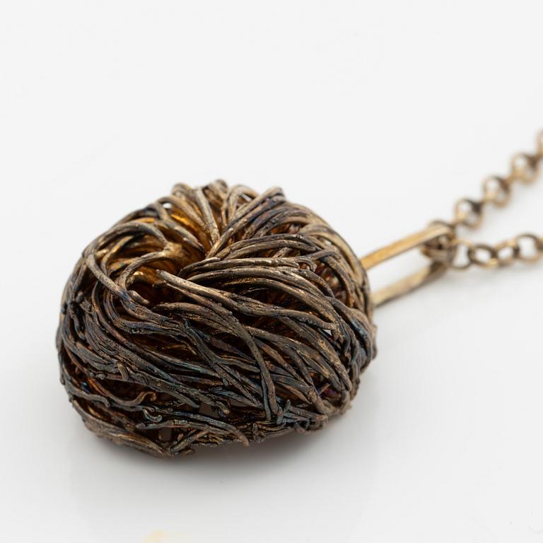 Flora Danica hänge med kedja silver, Danmark.