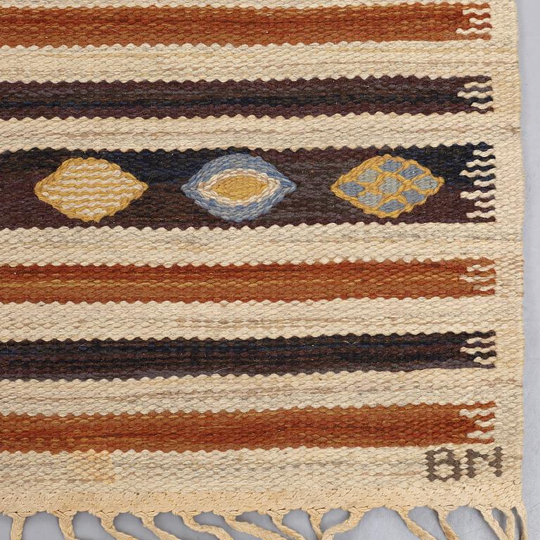 Barbro Nilsson, A RUNNER, "Enbär", flat weave, ca 273 x 89,5 cm, signerad AB MMF BN.