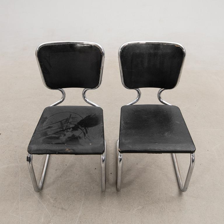Chairs a pair, DS Stålmöbler Malmö 1930s/40s.