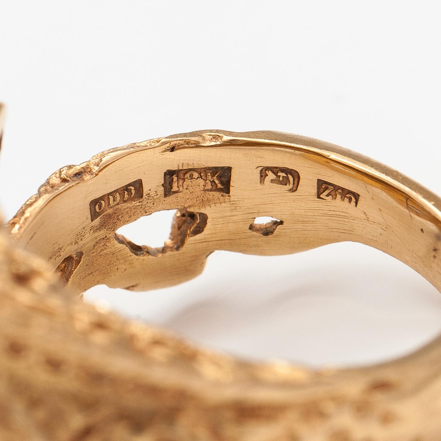 Ring, 18K guld. Odds guld, Visby 1998.