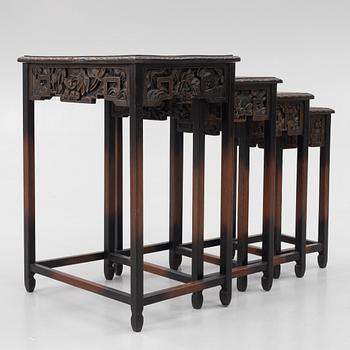 Four nesting tables, China, 20th Century.