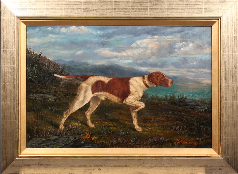 BENEDICT HYLAND, olja på duk, signerad. 1800-tal.