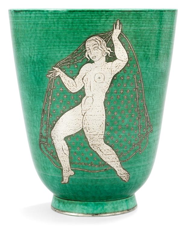 A Wilhelm Kåge 'Argenta' stoneware vase, Gustavsberg 1943.