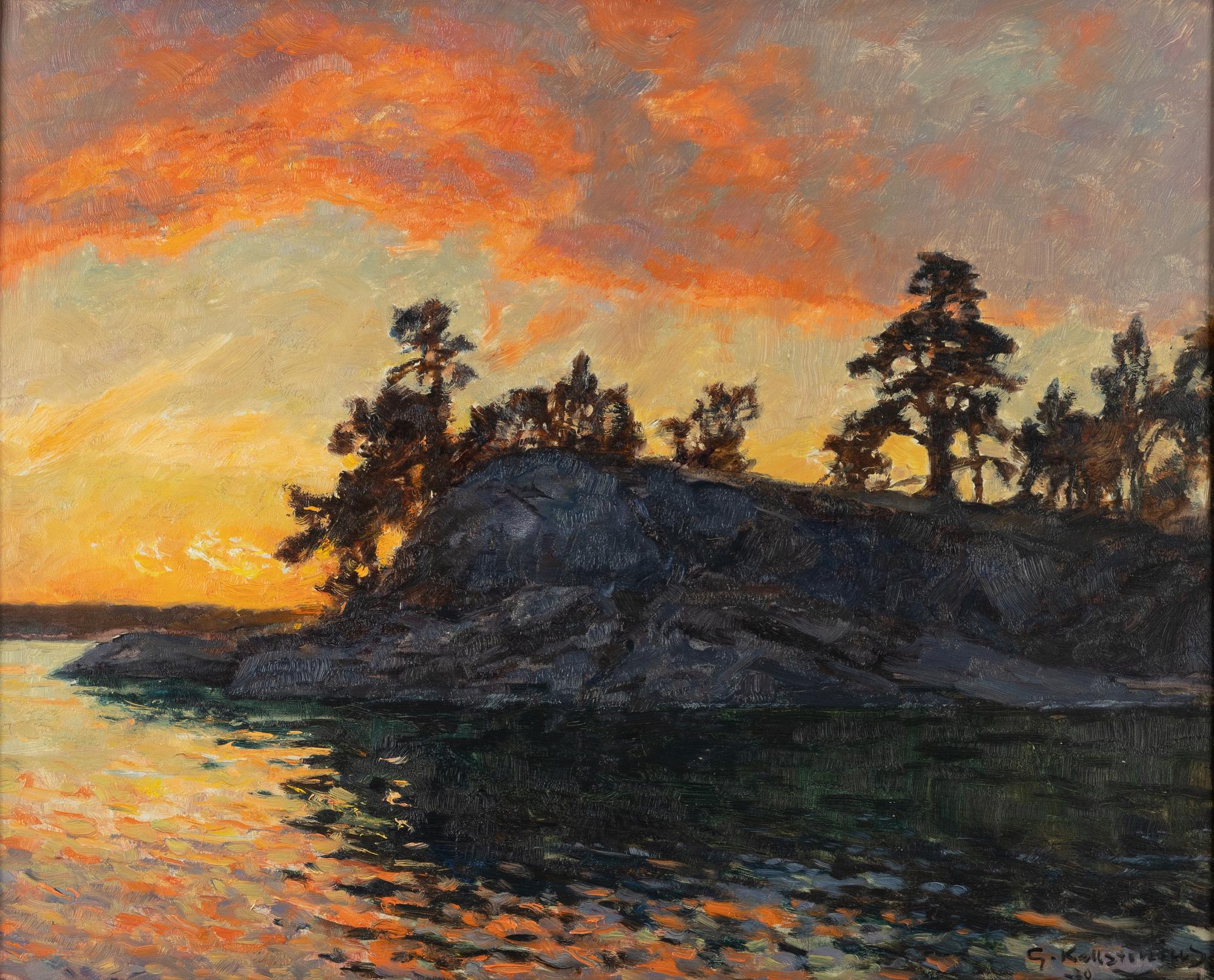 Gottfrid Kallstenius, "Solnedgång, Källvik” - Månberget.
