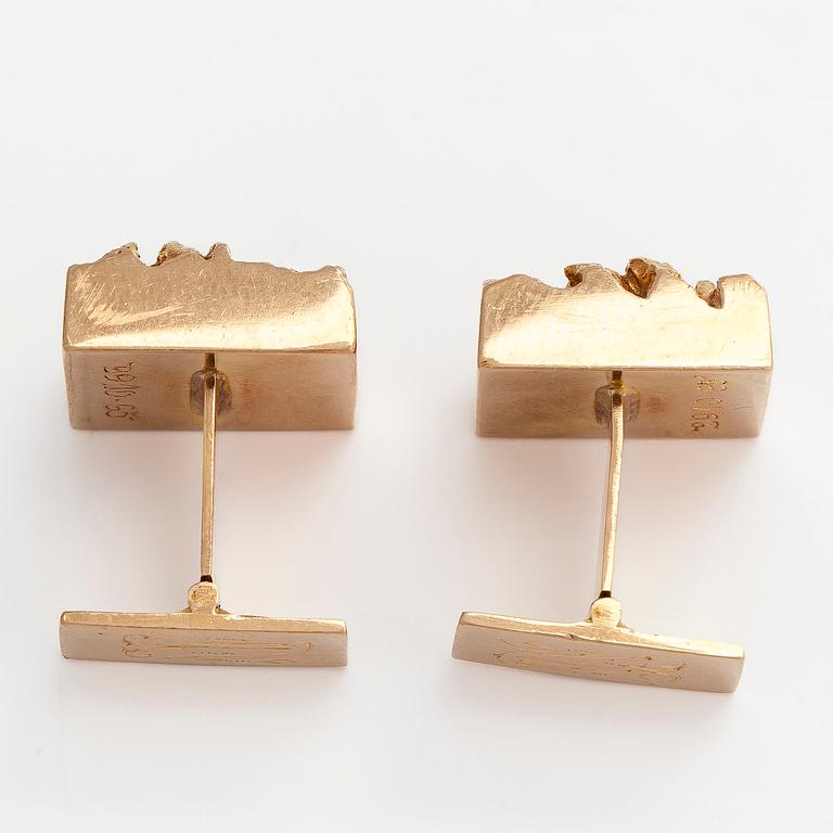 Björn Weckström, manschettknappar, "Bergen", 14K guld. Lapponia 1964.