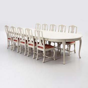 K A Roos, an eleven-piece dining suite, 1990's.