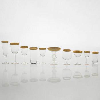 A mid-20th century glass service, 71-pieces.