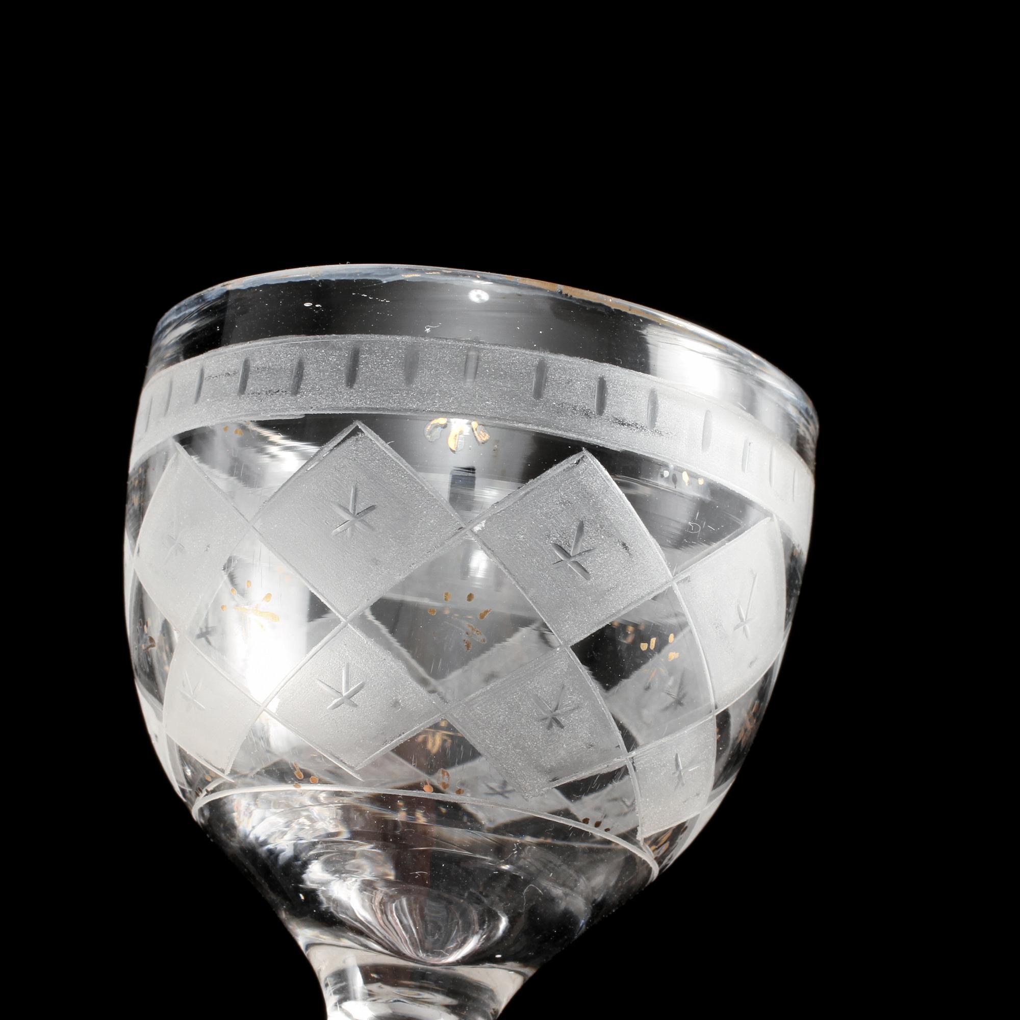 SHERRYGLAS, 4 st, empire, 1800-talets första hälft.