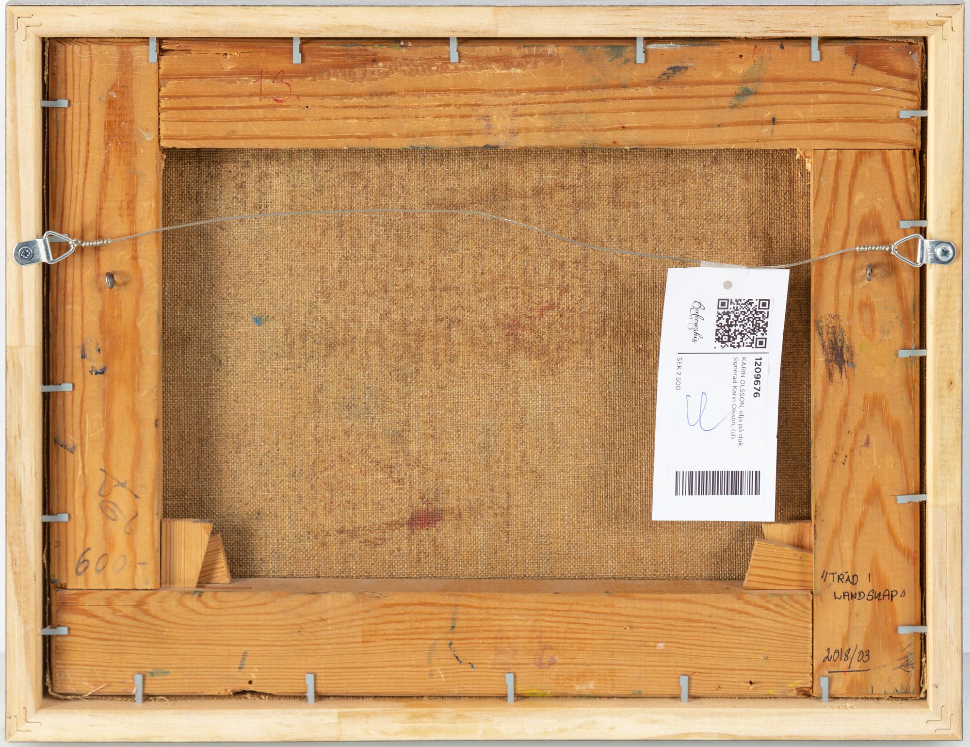 KARIN OLSSON, oil on canvas, signed.