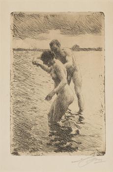 Anders Zorn, etching, 1919, signed in pencil.