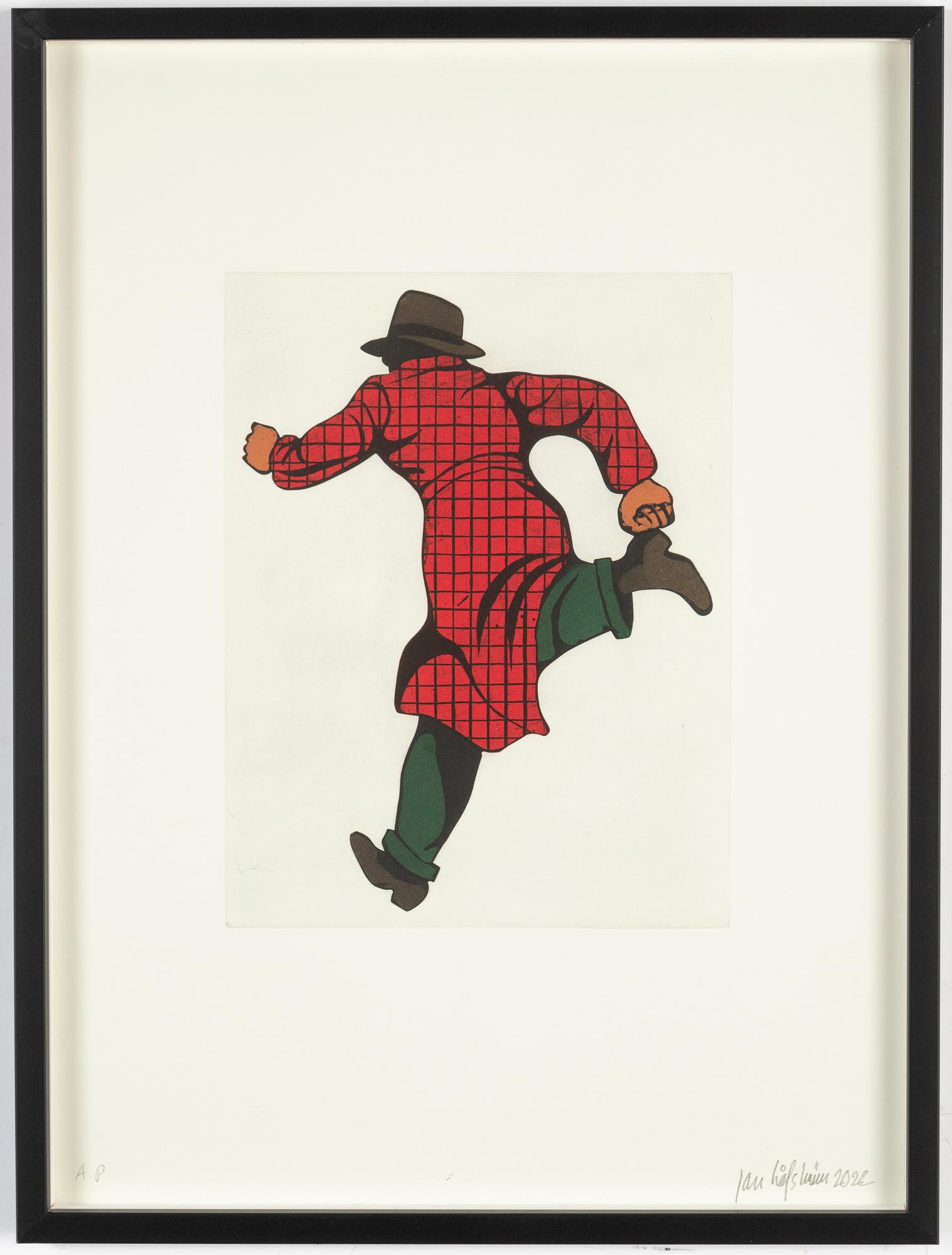 Jan Håfström, färgetsning, 2022, signerad AP.