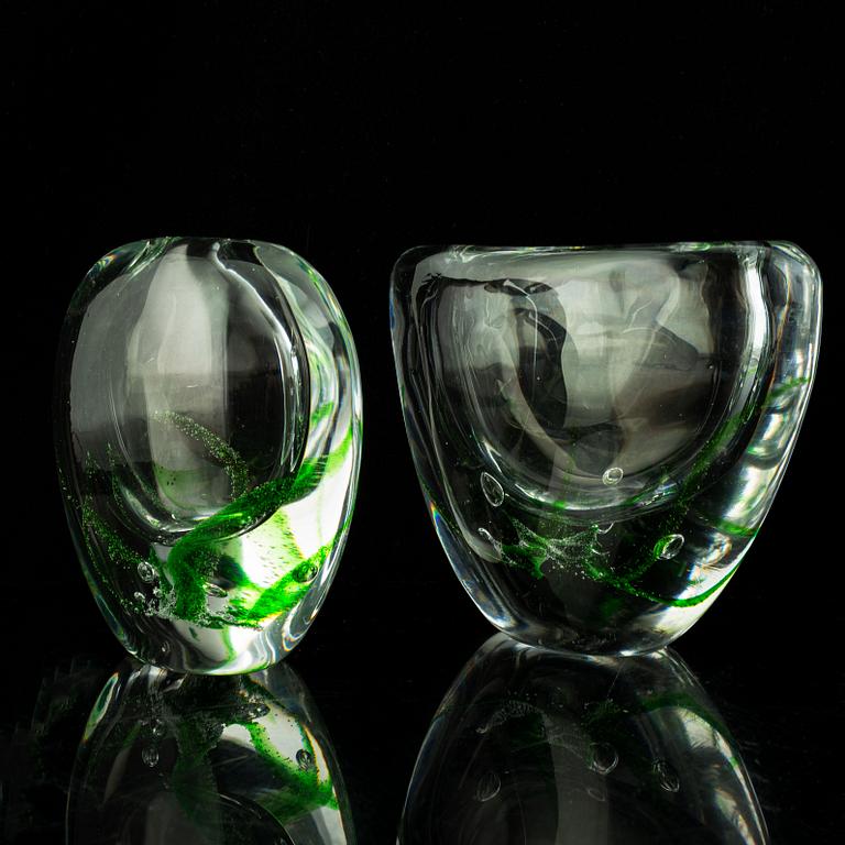 Vicke Lindstrand, glas, 5 st, "Sjögräs", Kosta.