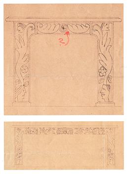 Anna Petrus, four cast iron reliefs, Näfveqvarn, Sweden, pieces of a table designed for the Metropolitan exhibition in New York 1927.