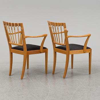 JOSEF FRANK, a pair of chairs, model 1165, Svenskt Tenn, Sweden.