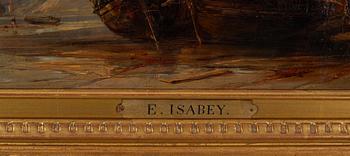 Eugène Isabey, Coastal Scene with Boats.