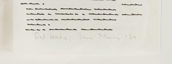 Irma Blank, indian ink on paper, signed and dated -74.