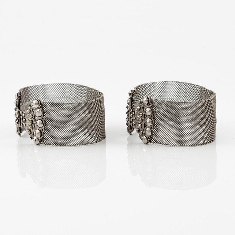 Bracelets, a pair, with steel work, first half of the 19th century.