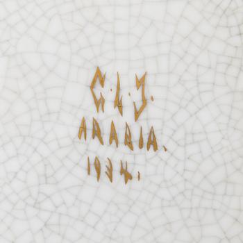 GRETA LISA JÄDERHOLM-SNELLMAN, KERAMIKFAT. Fiskar. Sign. GLJ Arabia 1934.