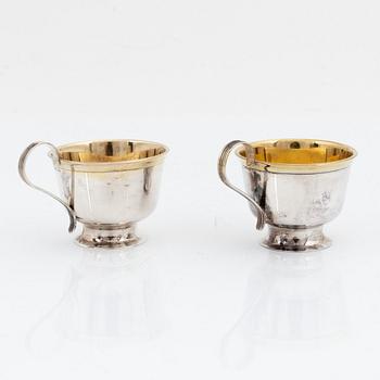 Twelve parcel gilt silver mugs, Johanna Gottschalk, Arkala, Stockholm, 1962-68.