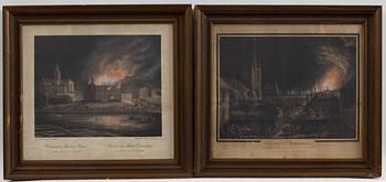 The Dramatic Theatre Fire / The Conflagration at Riddarholmen 1802.