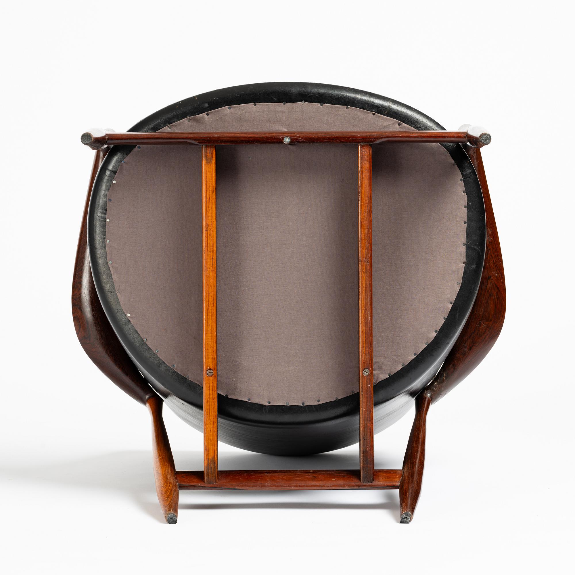 Ib Kofod-Larsen, a rosewood "Elizabeth" easy chair, cabinetmakers Christensen & Larsen, Denmark, 1950s-60s.