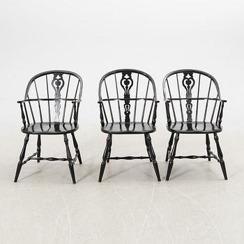 Chairs, 6 + 2, Windsor model, Gemla.