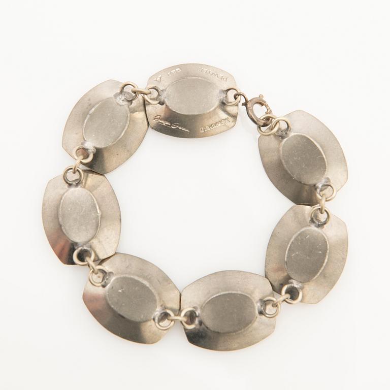 Bracelet, tin with turquoises, Denmark.