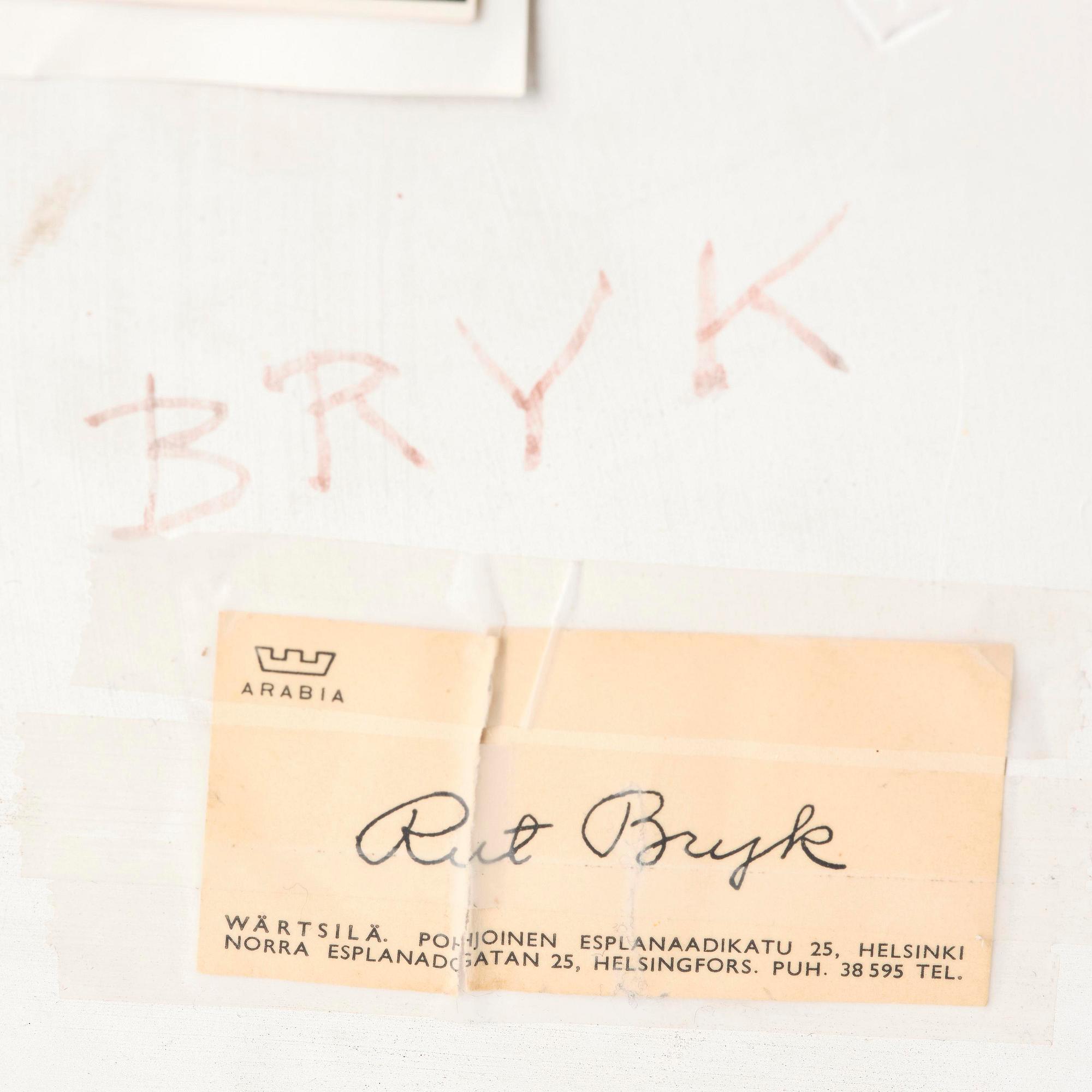 Rut Bryk, a stoneware relief depicting birds, Arabia, Finland, 1950s.