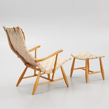 Armchair with footstool, "Anders", Yngve Ekström, second half of the 20th century.