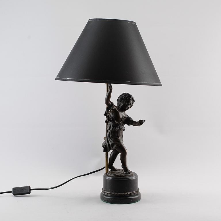BORDSLAMPA, patinerad brons, samtida.