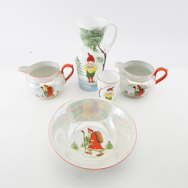 Jug, bowl, and glass 5 dl, including Czech Republic, mid-20th century glass.