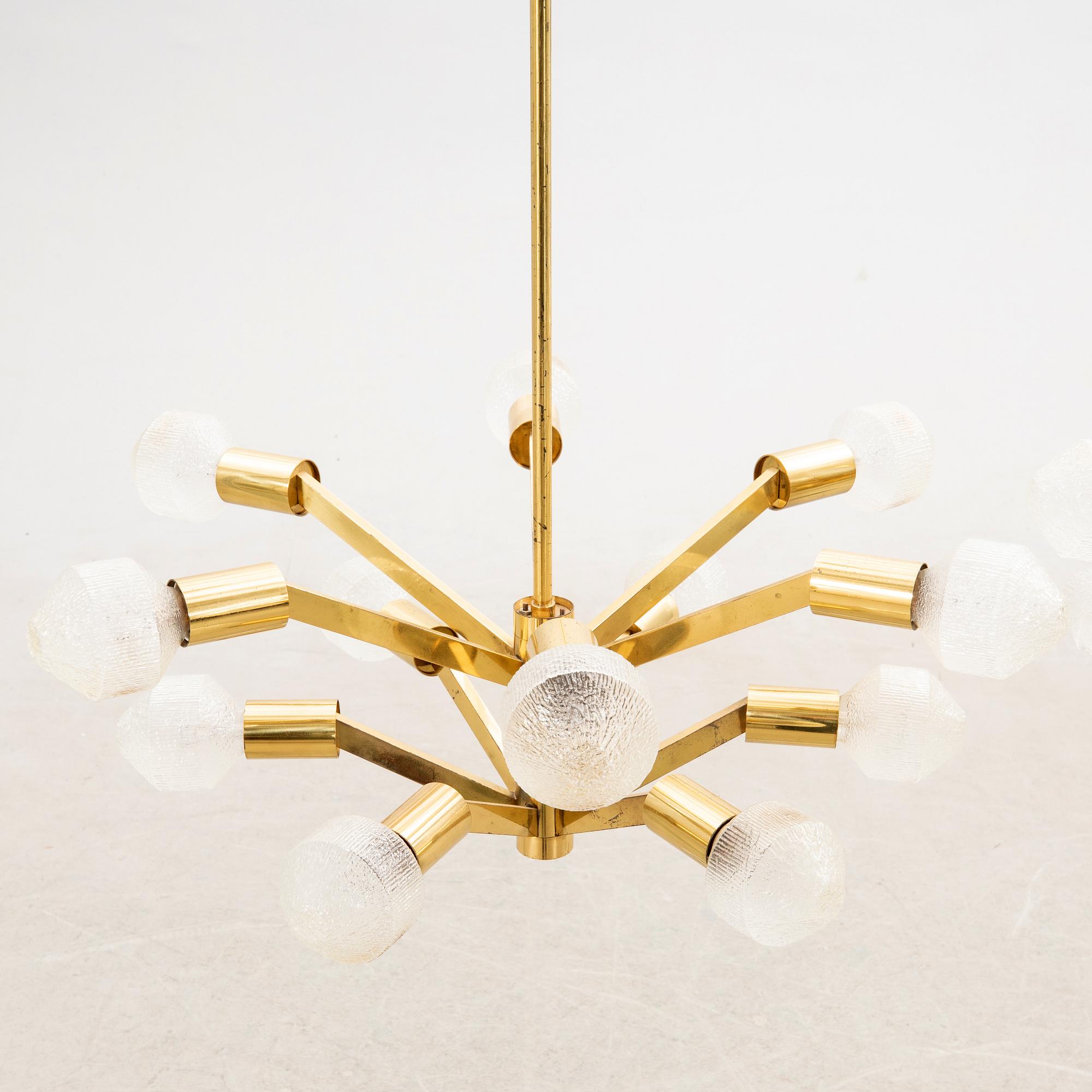Axel Annell, attributed, ceiling lamps, a pair, second half of the 20th century.