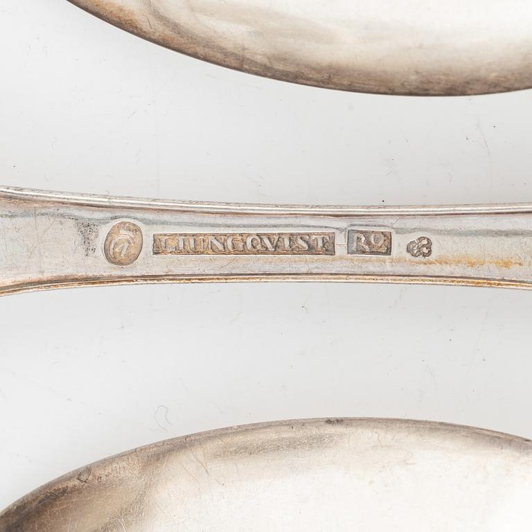 Twelve Swedish Silver Spoons, mark of Magnus Ljungqvist, Kristianstad 1799.