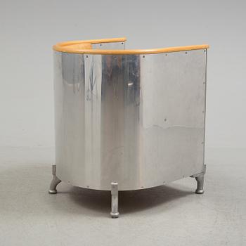MATS THESELIUS. fåtölj, "Aluminiumfåtöljen" för Källemo, formgiven 1990.