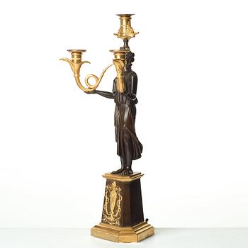 An Empire 19th century three-light candelabra.