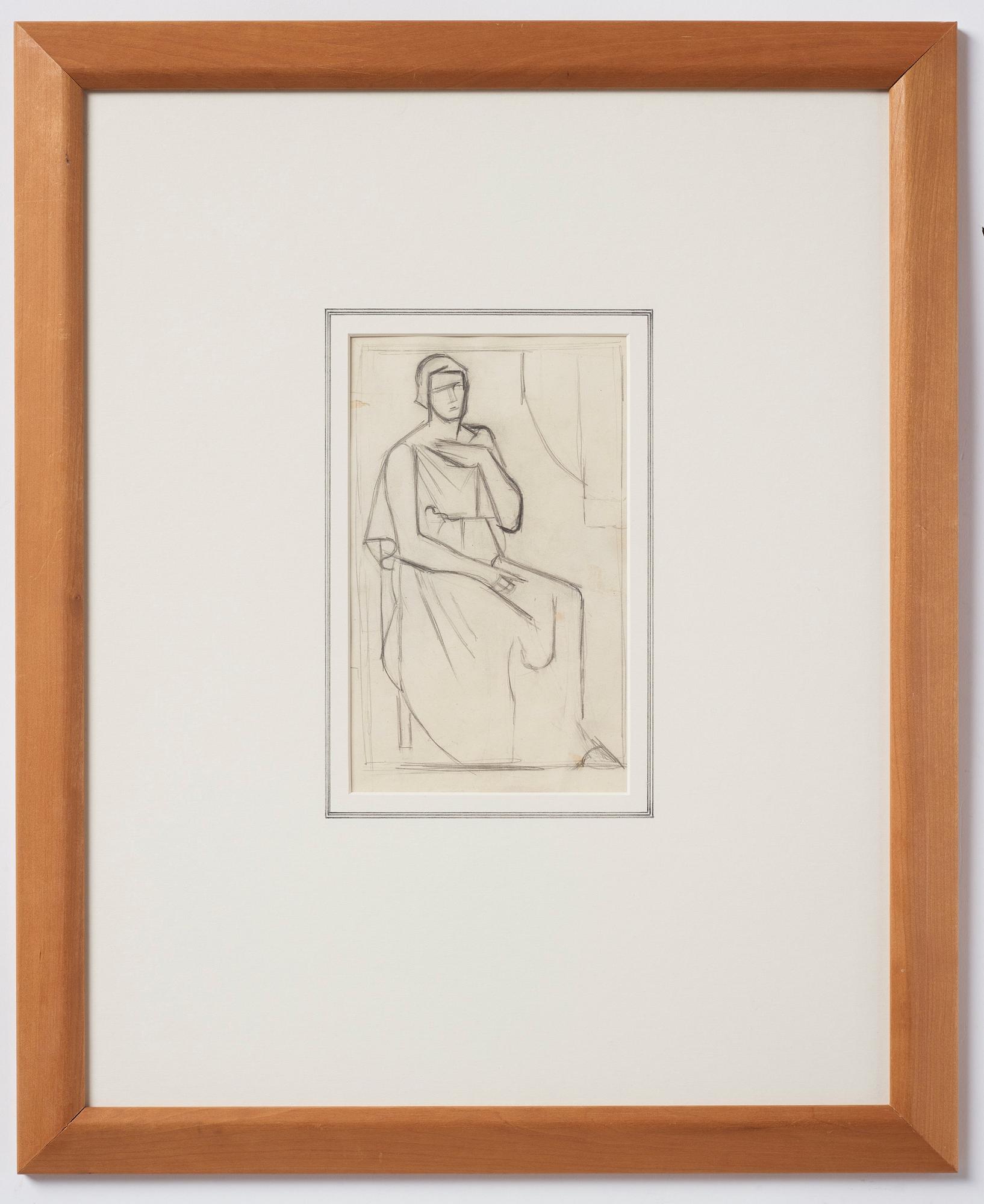 Ragnhild Keyser, executed in 1922. Pencil on paper.