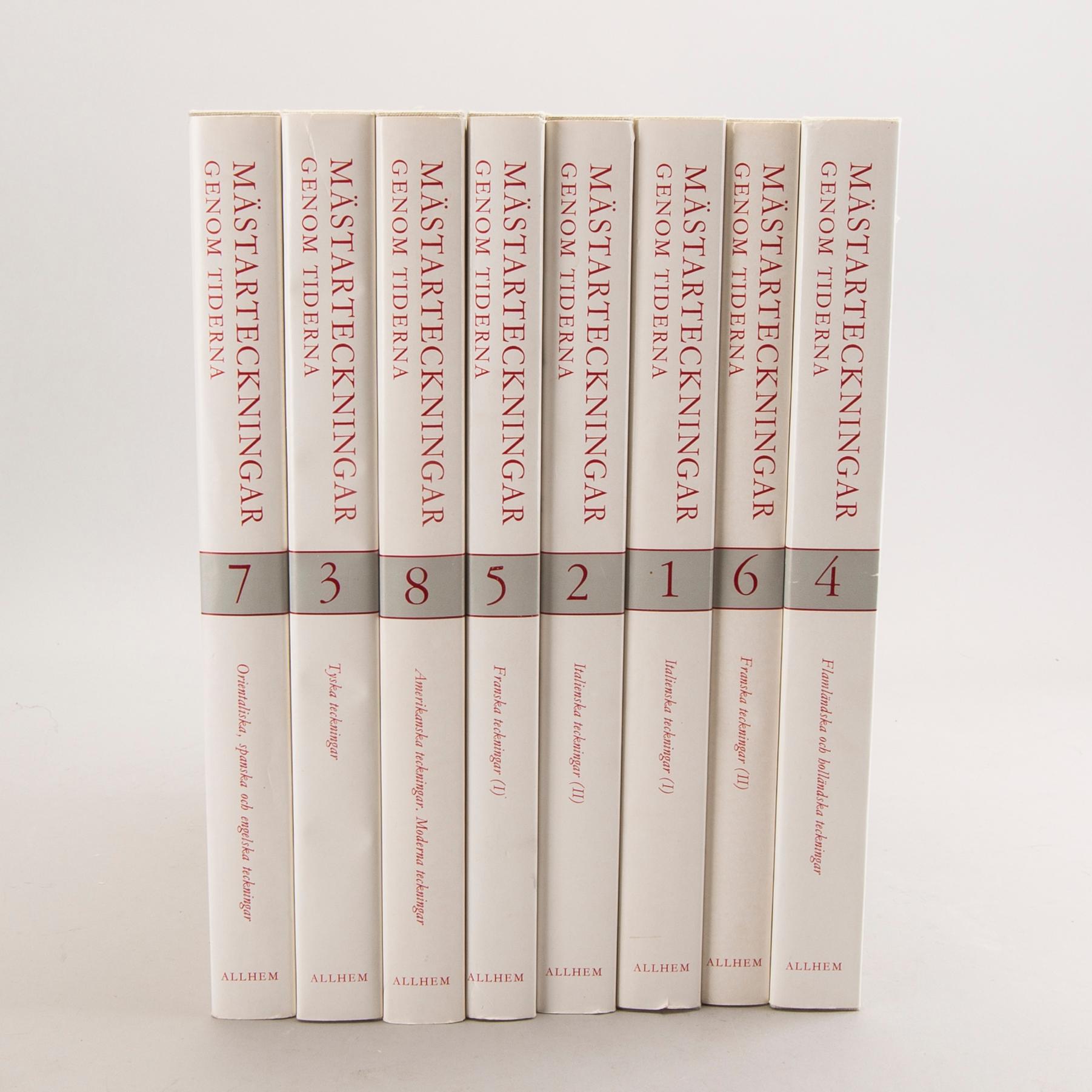 Book, 8 Vol, "Master drawings through the ages", Allhem, Malmö, 1965.